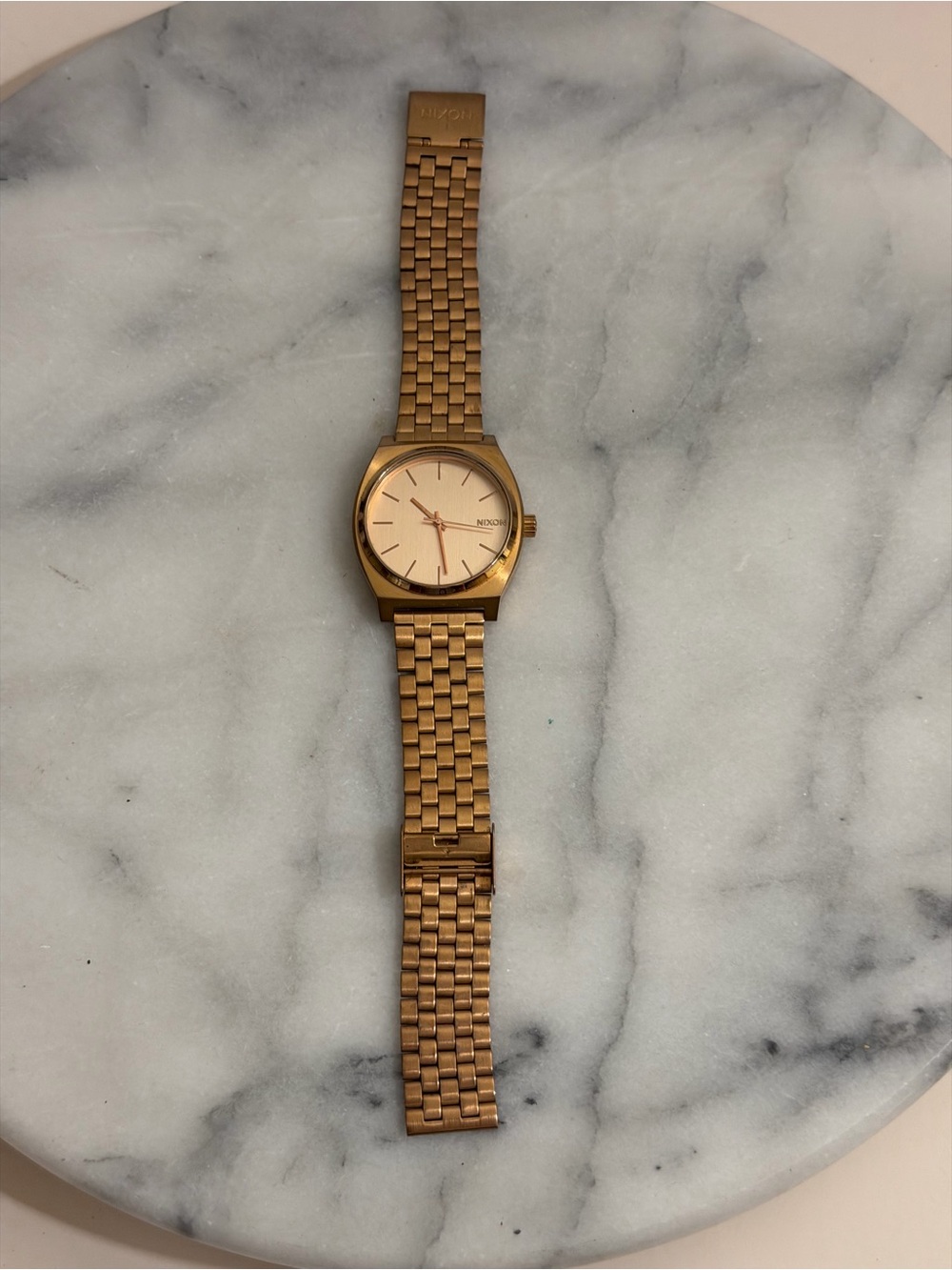 Nixon Time Teller Rose Gold Watch 37mm Water Resistant Needs new battery